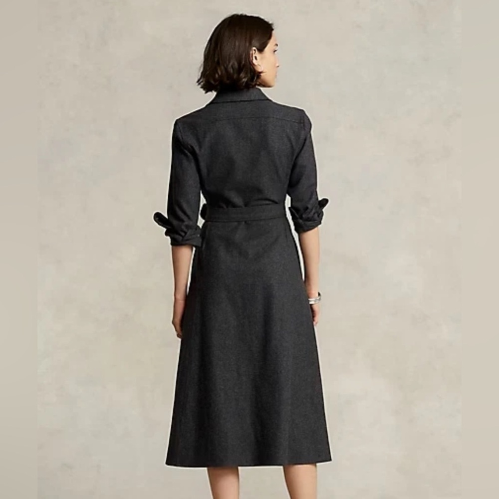 Polo Ralph Lauren Utility Wool Belted Midi Shirtdress - Picture 4 of 10